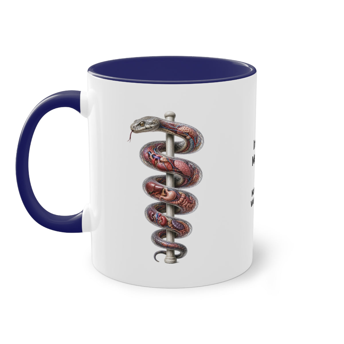 Farbige Tasse der Inneren Medizin mit eigenem Text