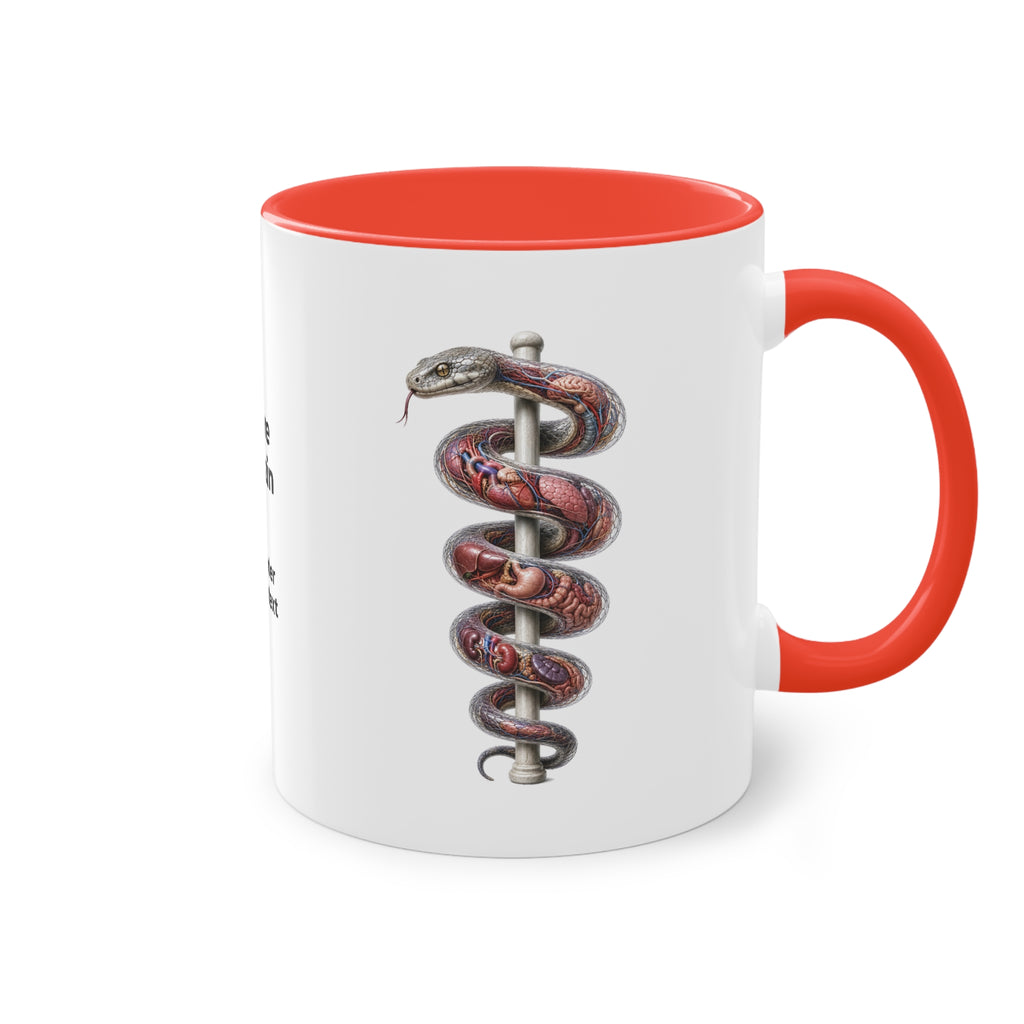 Farbige Tasse der Inneren Medizin mit eigenem Text