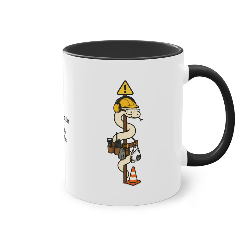 Farbige Tasse der Arbeitsmedizin mit eigenem Text