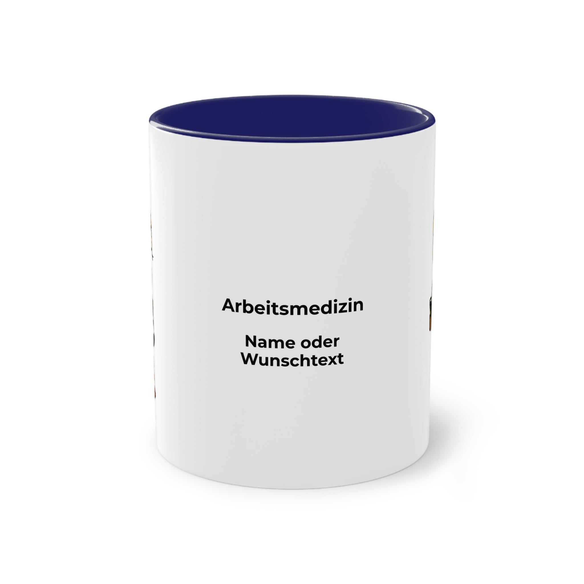 Farbige Tasse der Arbeitsmedizin mit eigenem Text