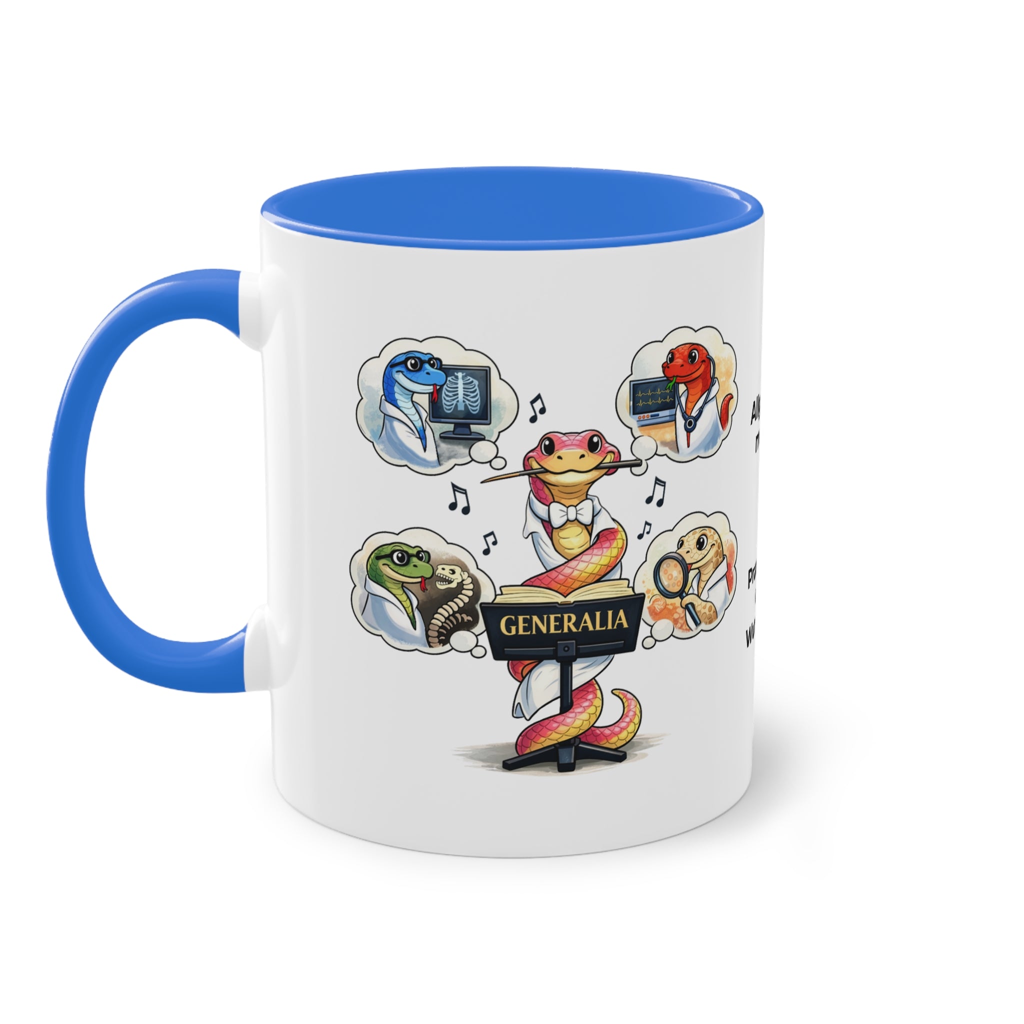 Farbige Tasse der Allgemeinmedizin mit eigenem Text