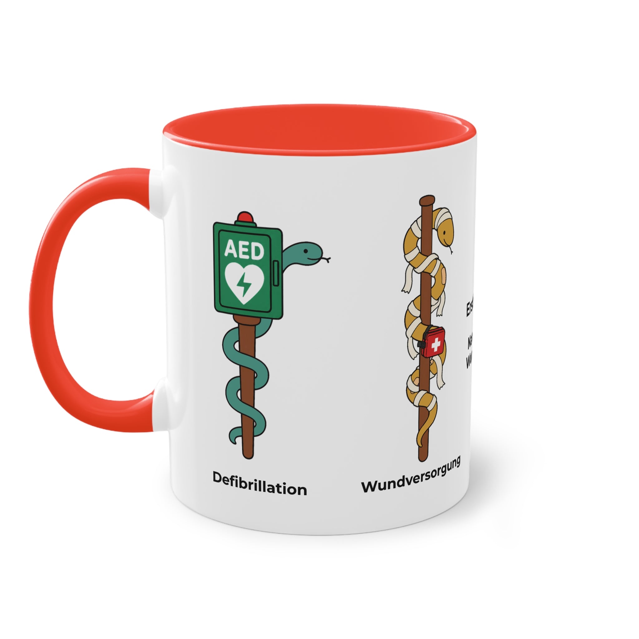 Farbige Tasse der Ersthelferin mit eigenem Text