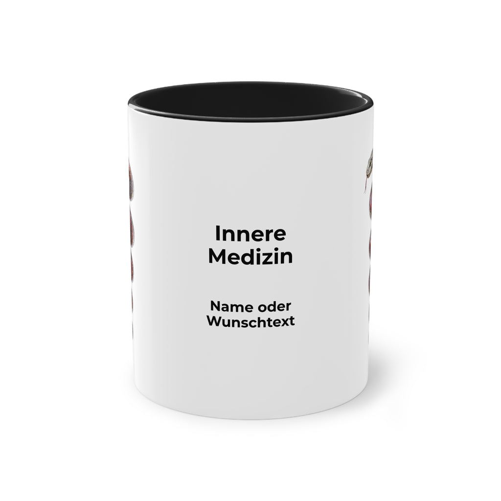 Farbige Tasse der Inneren Medizin mit eigenem Text