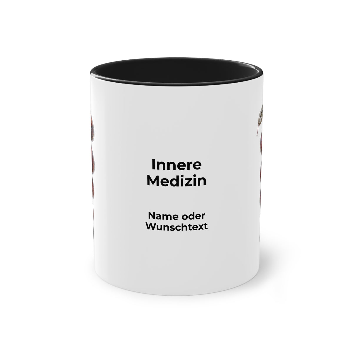 Farbige Tasse der Inneren Medizin mit eigenem Text