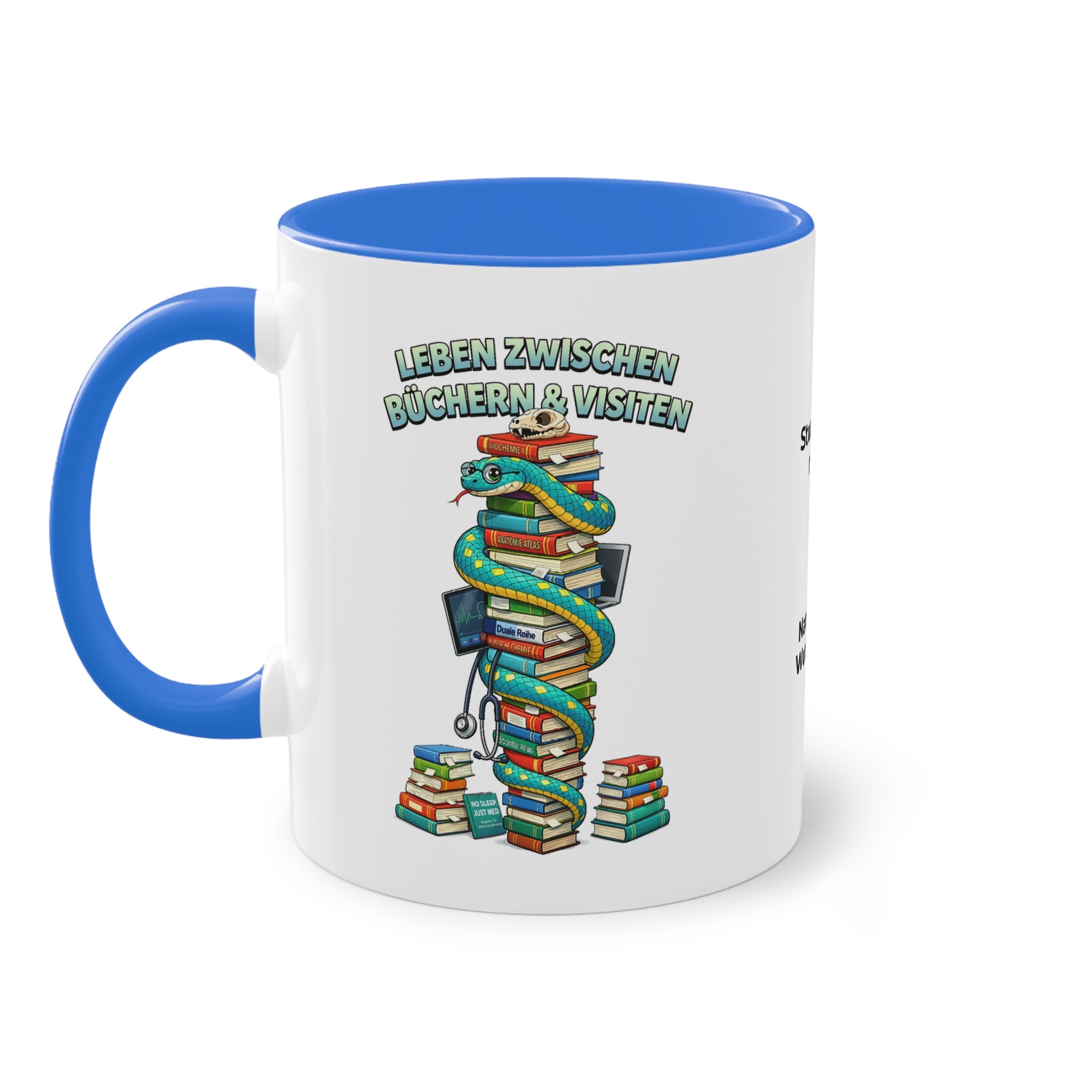 Farbige Tasse der Medizinstudierenden mit eigenem Text