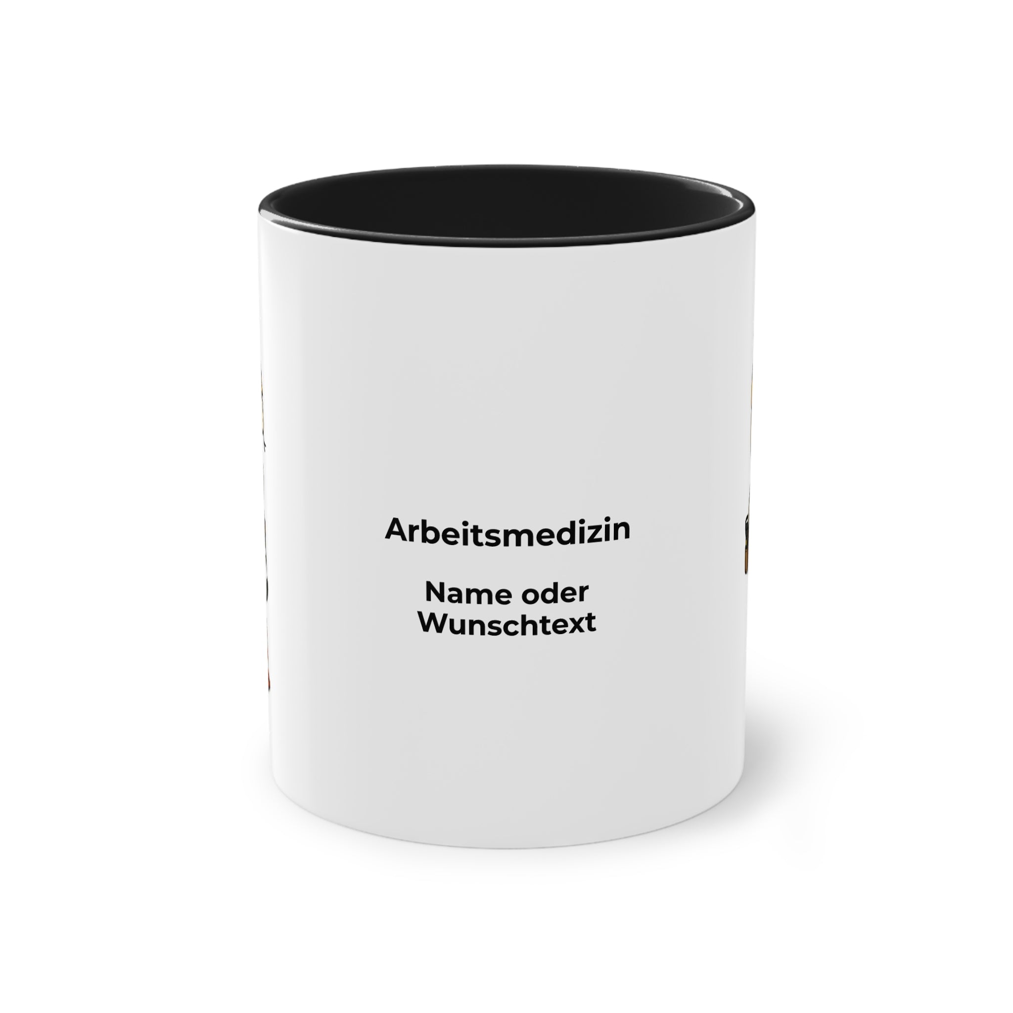 Farbige Tasse der Arbeitsmedizin mit eigenem Text