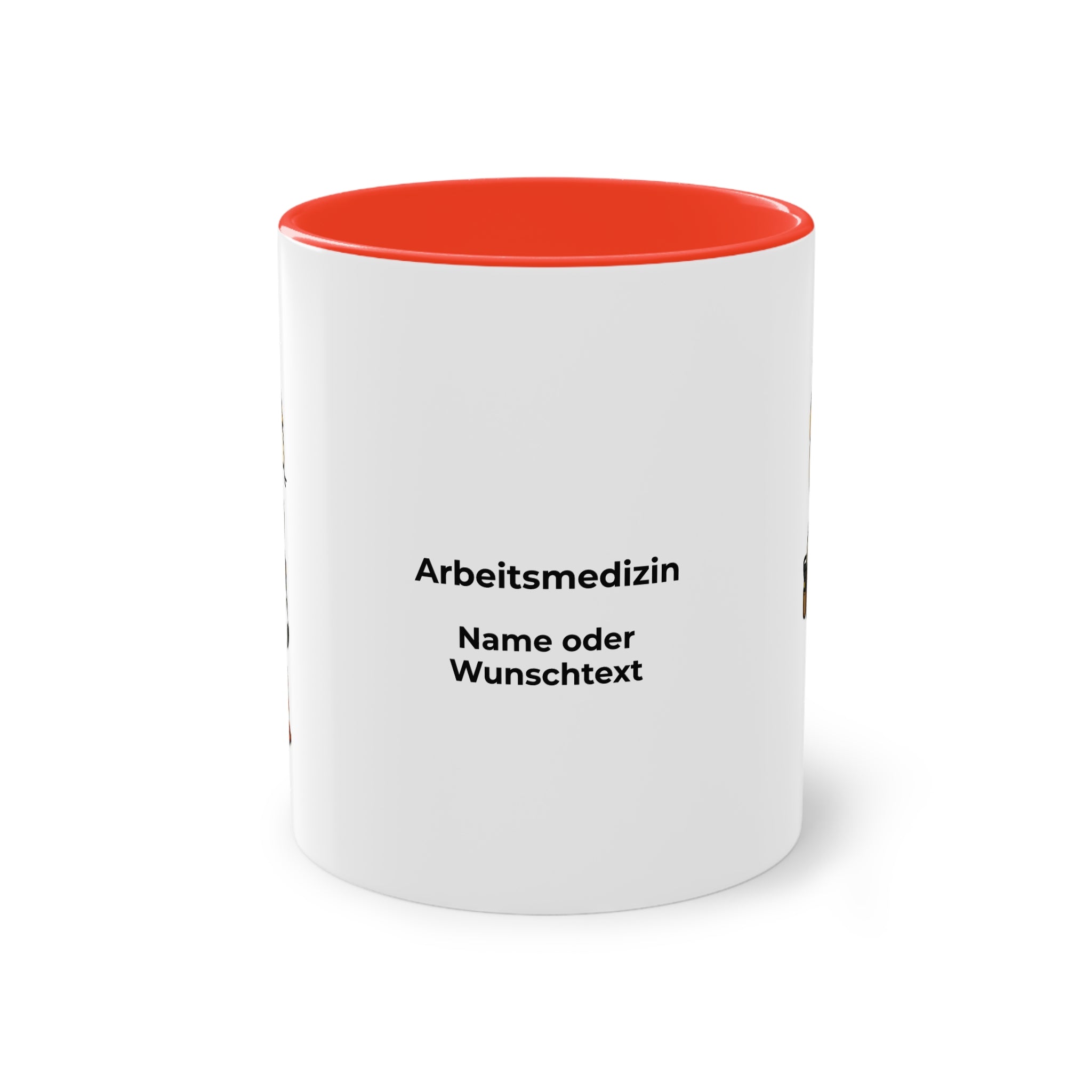 Farbige Tasse der Arbeitsmedizin mit eigenem Text