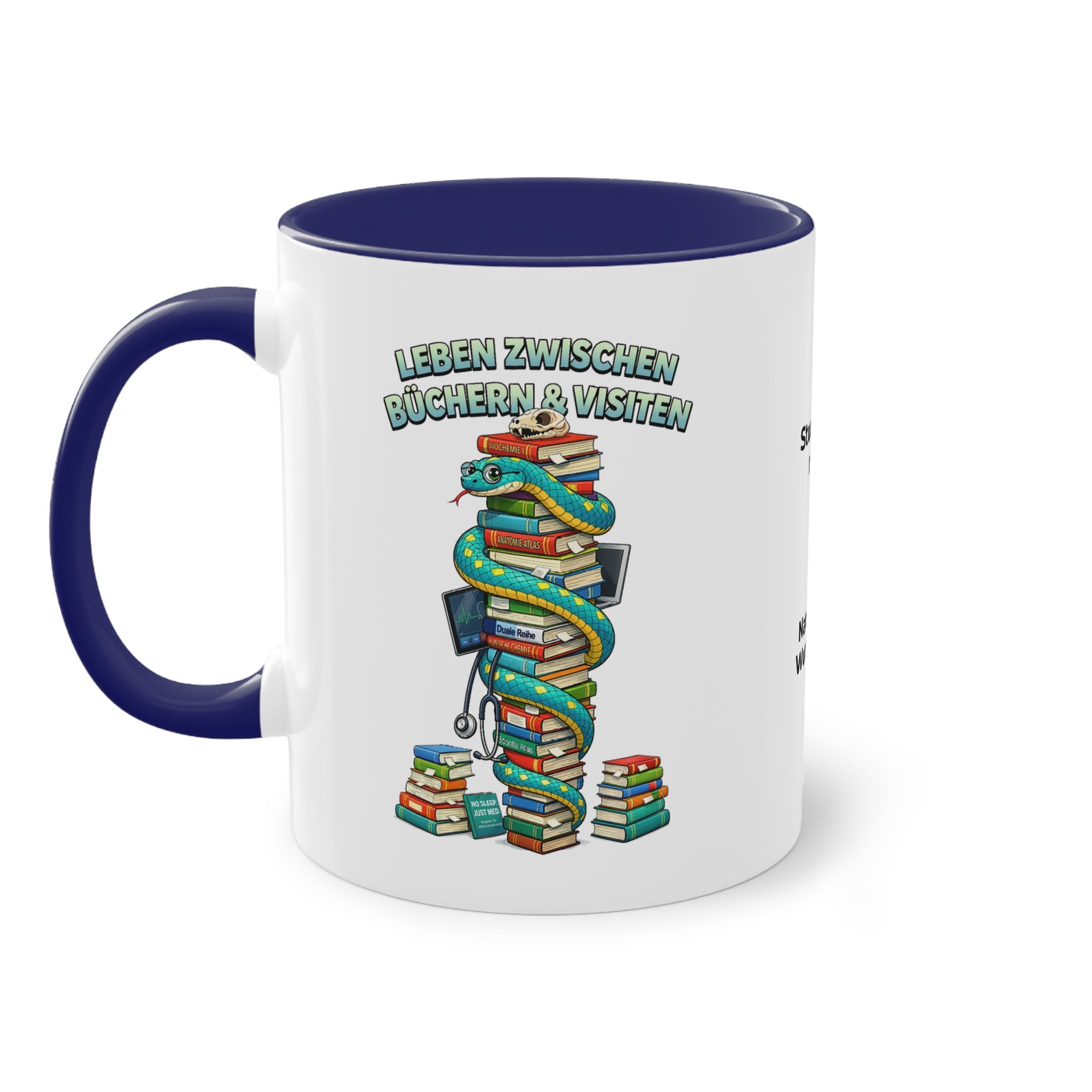 Farbige Tasse der Medizinstudierenden mit eigenem Text