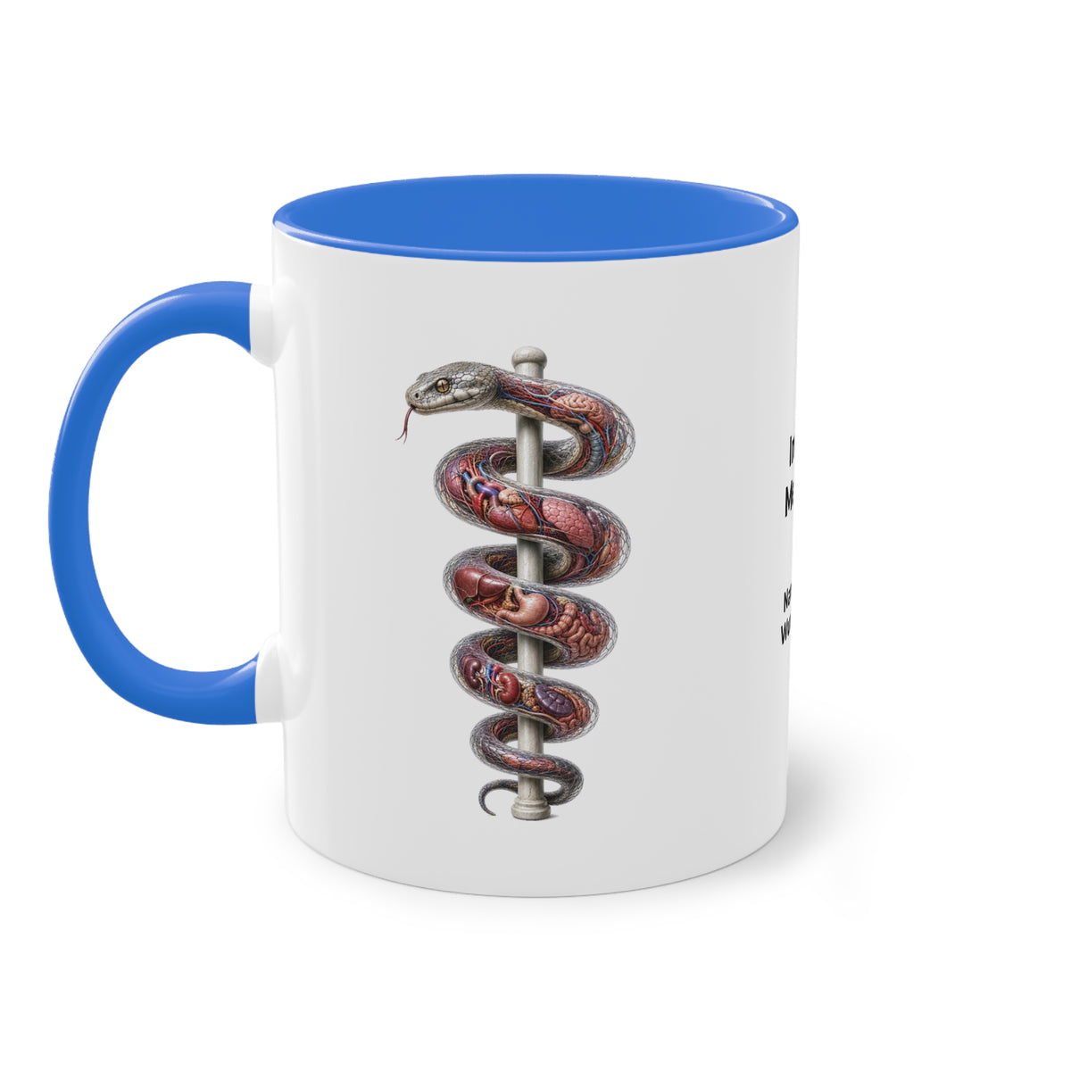 Farbige Tasse der Inneren Medizin mit eigenem Text