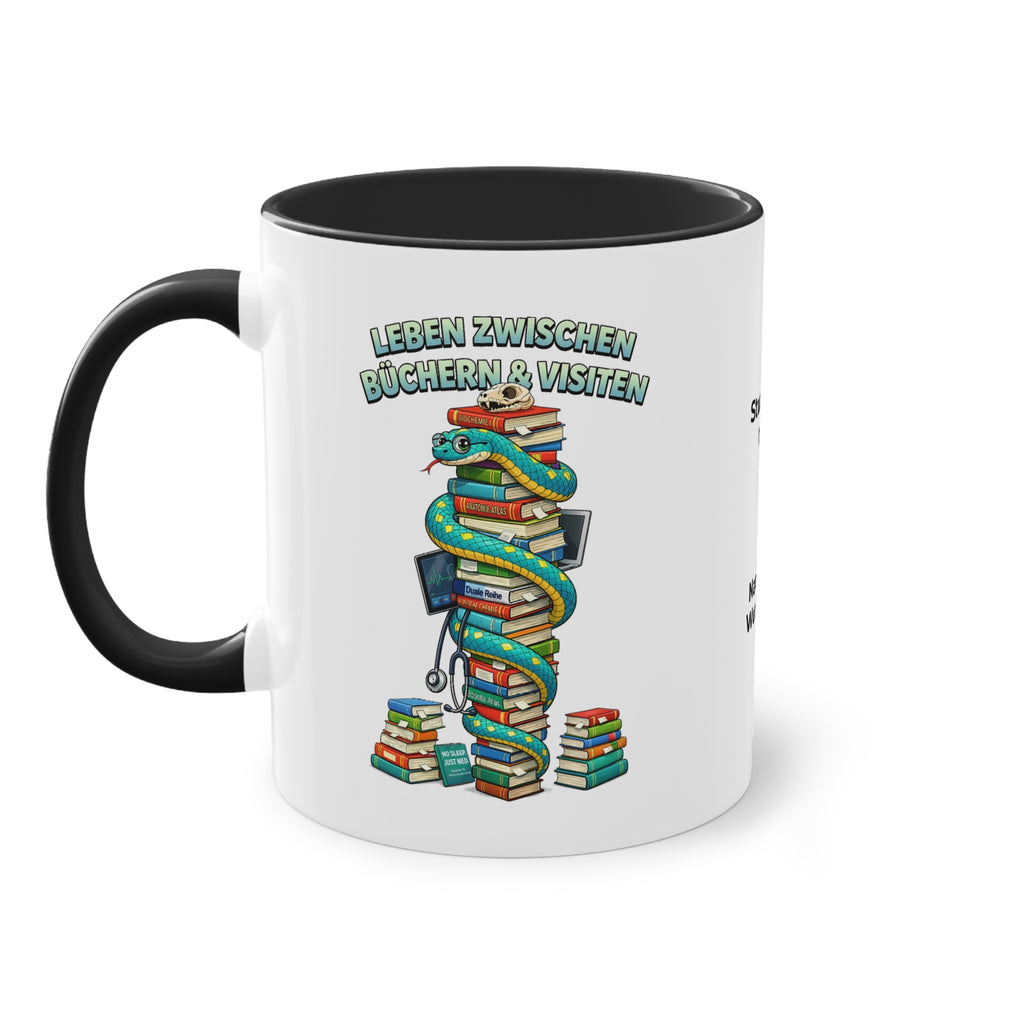 Farbige Tasse der Medizinstudierenden mit eigenem Text