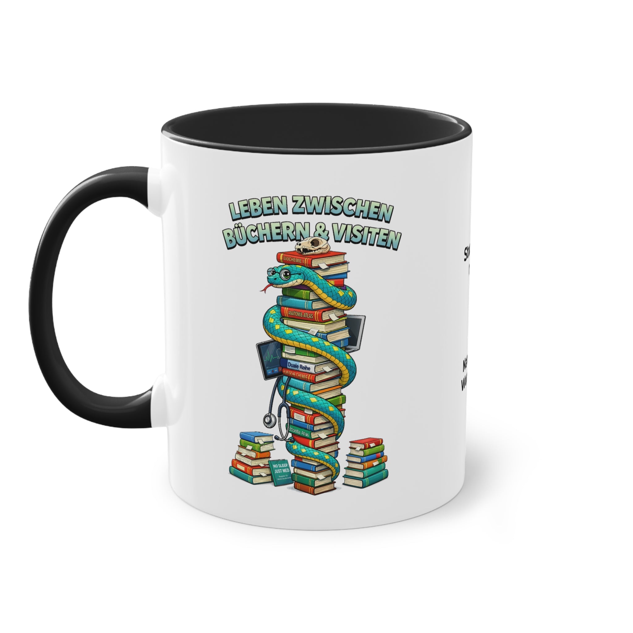 Farbige Tasse der Medizinstudierenden mit eigenem Text