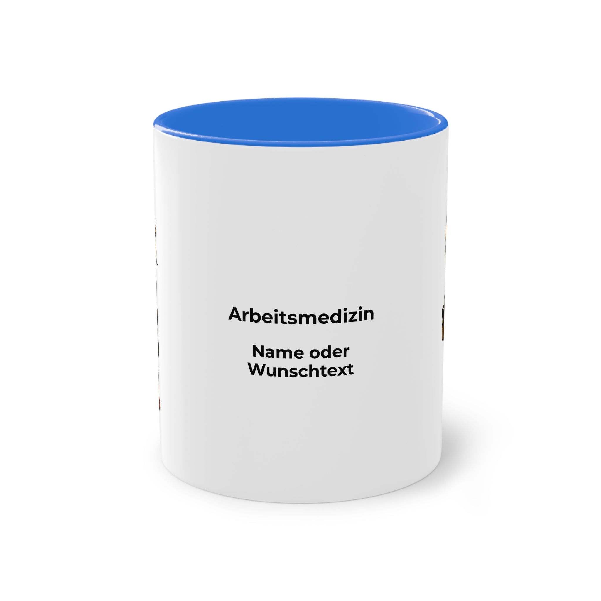 Farbige Tasse der Arbeitsmedizin mit eigenem Text