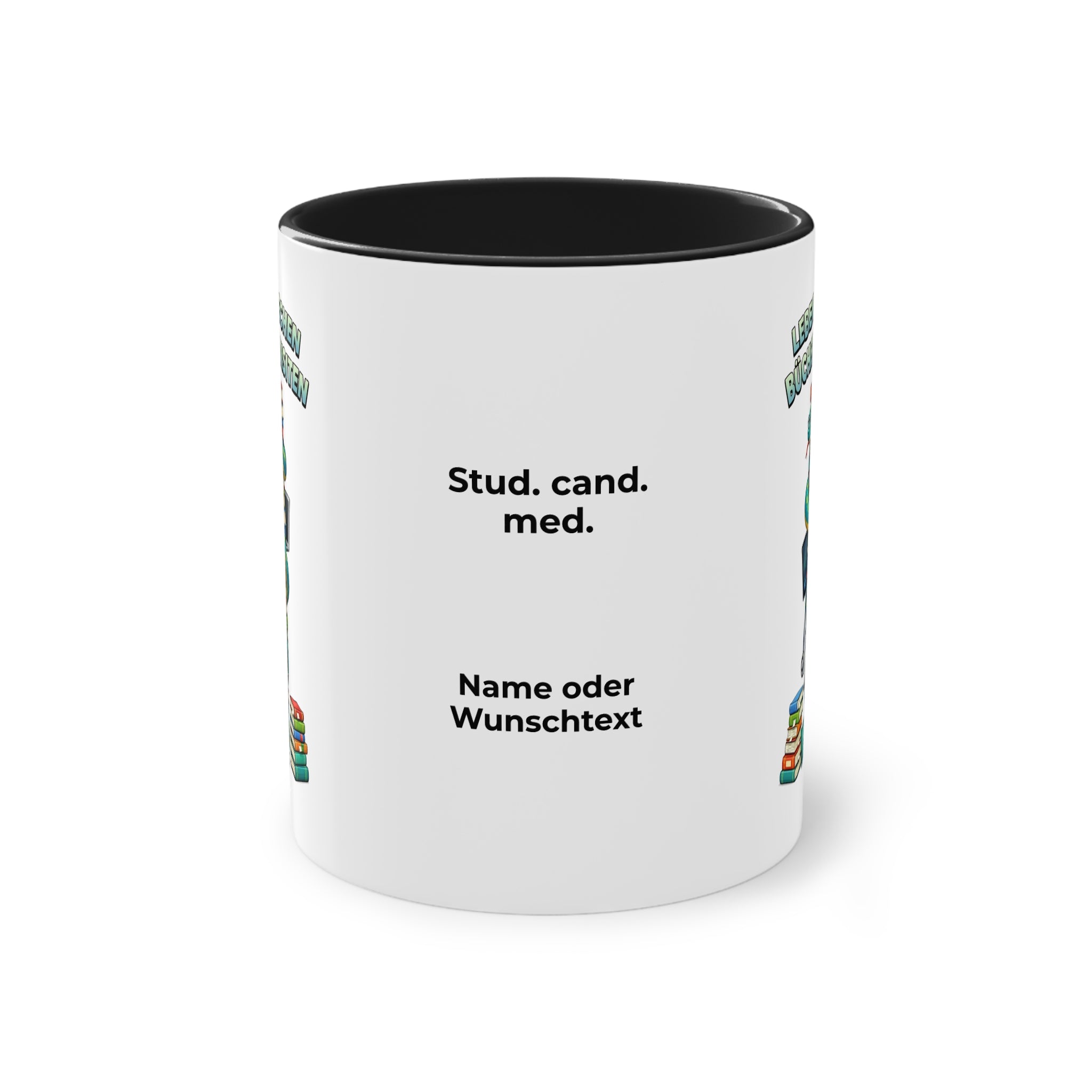 Farbige Tasse der Medizinstudierenden mit eigenem Text