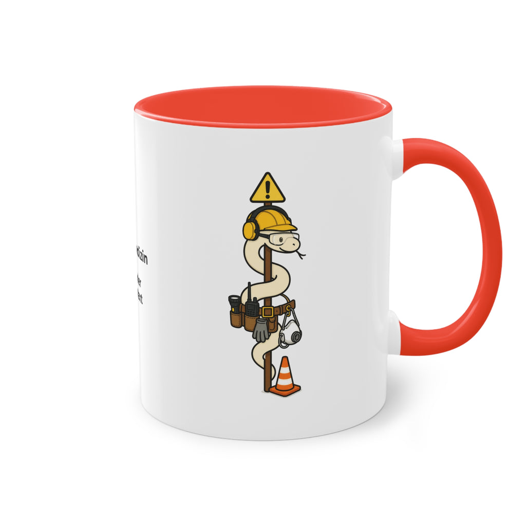 Farbige Tasse der Arbeitsmedizin mit eigenem Text