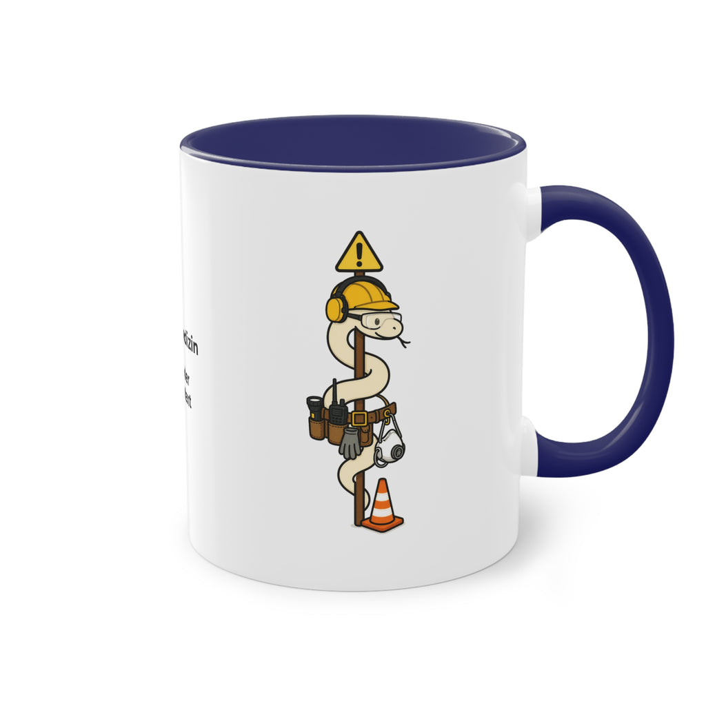 Farbige Tasse der Arbeitsmedizin mit eigenem Text