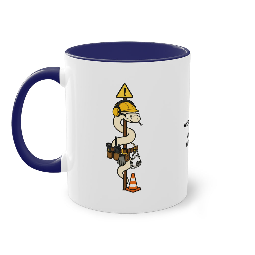 Farbige Tasse der Arbeitsmedizin mit eigenem Text