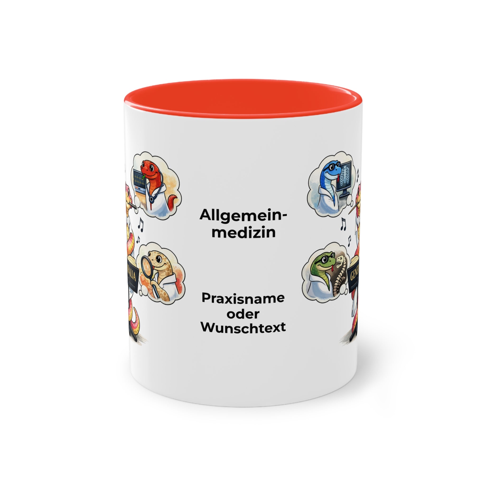 Farbige Tasse der Allgemeinmedizin mit eigenem Text