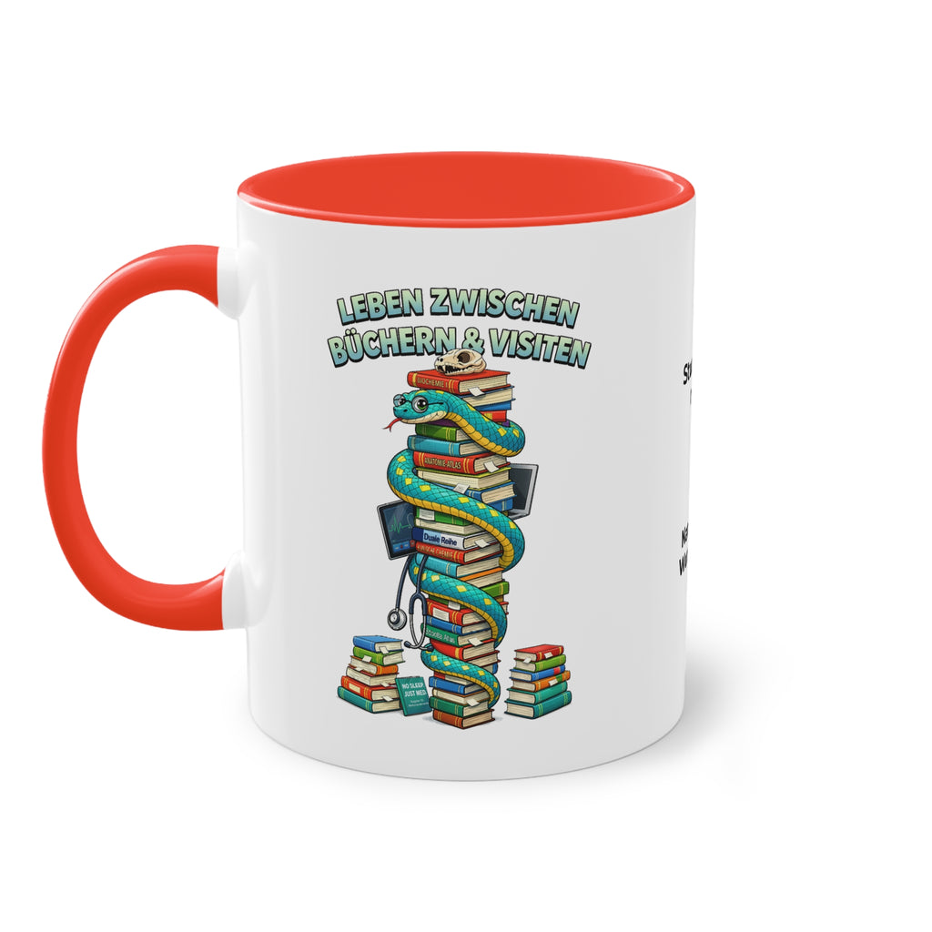 Farbige Tasse der Medizinstudierenden mit eigenem Text