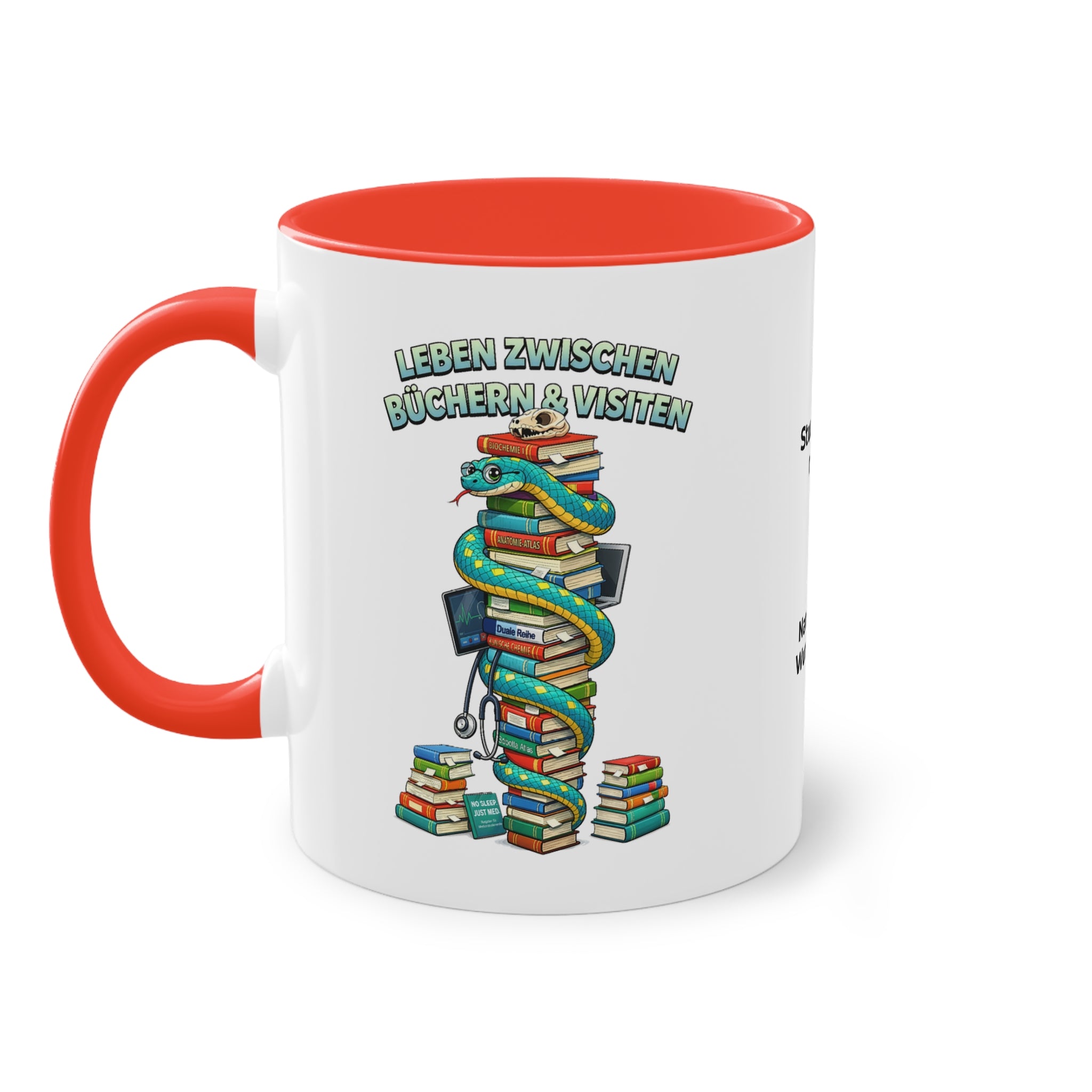 Farbige Tasse der Medizinstudierenden mit eigenem Text