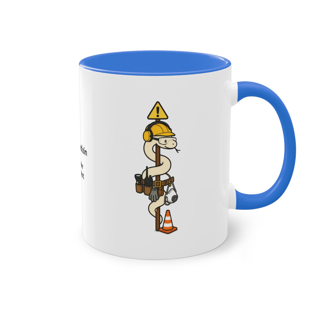 Farbige Tasse der Arbeitsmedizin mit eigenem Text