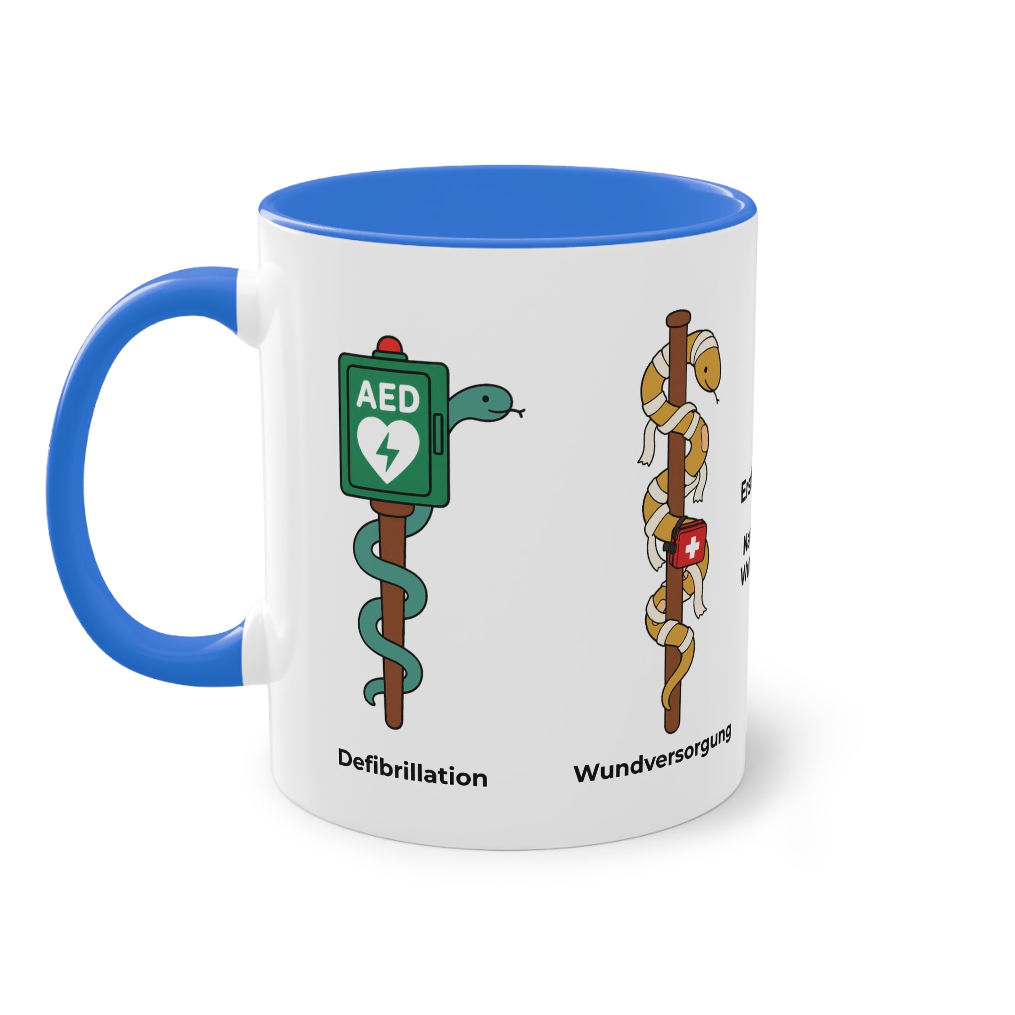 Farbige Tasse der Ersthelferin mit eigenem Text