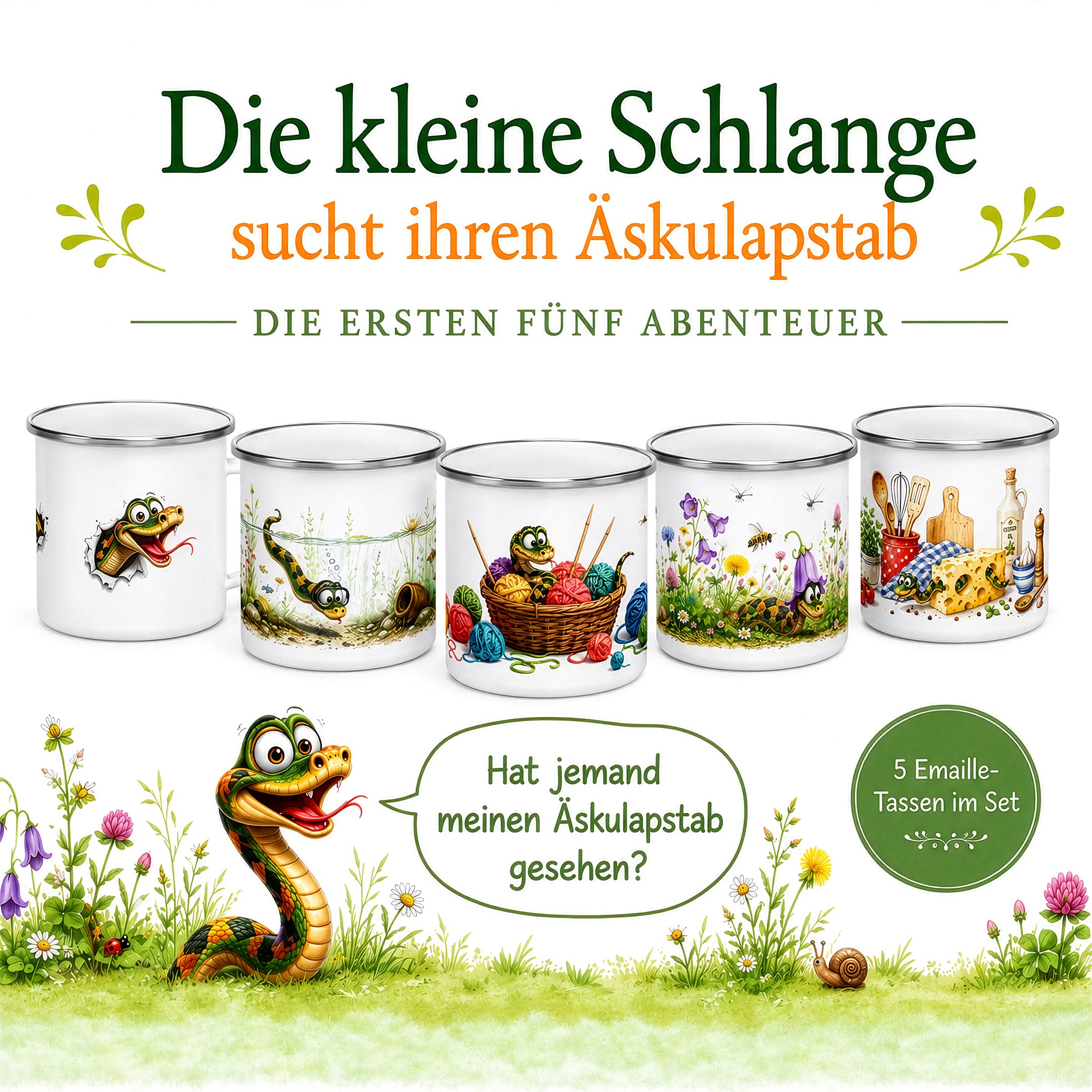 Die kleine Schlange sucht ihren Äskulapstab – Die ersten fünf Abenteuer